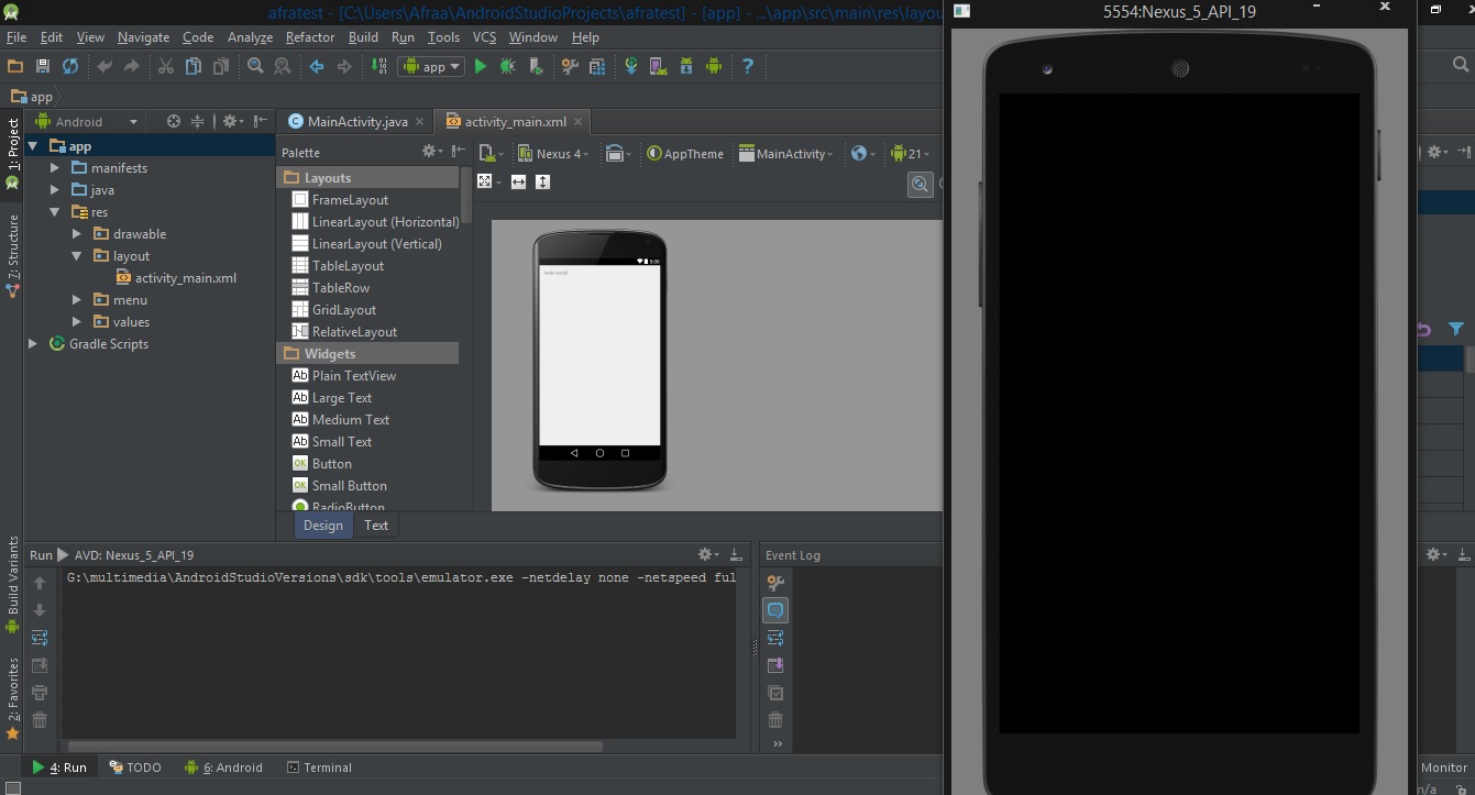 Create app with android studio
